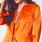 Rayon relaxed shirt in bright orange