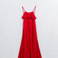 Q2 Red chiffon dress with straps and ruffles