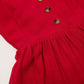 Red dress with button detail