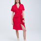 Red Midi Dress With Bow At The Side