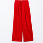 Red Relaxed Pants With Drawstring Closing And Side Pockets