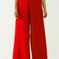 Q2 red wide leg Basic Flared Pants