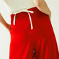 Red wide leg Basic Flared Pants