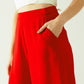 Red wide leg Basic Flared Pants