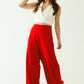 Red wide leg Basic Flared Pants