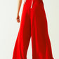 Red wide leg Basic Flared Pants