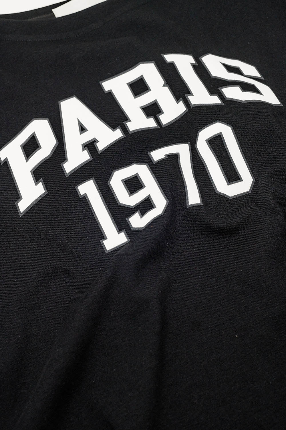 Relaxed Black t-shirt printed paris 1970 in White