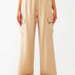 Relaxed Cargo Pants With Drawstring in Beige