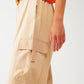 Relaxed Cargo Pants With Drawstring in Beige