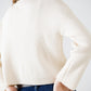 relaxed cream ribbed high neck sweater