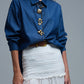 Relaxed Denim Shirt With Gold Abstract Buttons