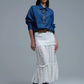 Relaxed Denim Shirt With Gold Abstract Buttons