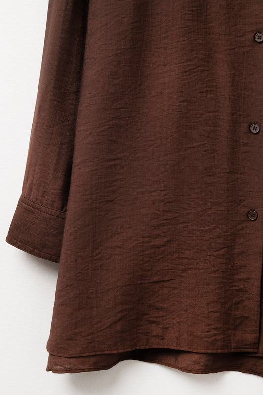 relaxed fit Brown Shirt long Sleeves