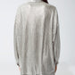 Relaxed Fit Button Down Shirt With Balloon Sleeves in Silver