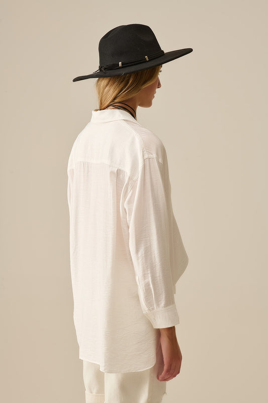 relaxed fit Shirt long Sleeves in white