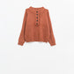 Q2 Relaxed Half-Button Sweater in camel