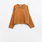 Relaxed high quality knitted Cardigan in camel