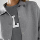 Relaxed high quality knitted Cardigan in grey