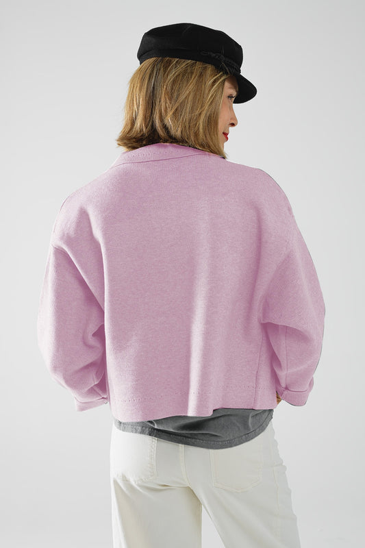 Relaxed high quality knitted Cardigan in pink