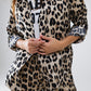 Relaxed Leopard Print High-Low Shirt With Long Sleeves