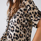 Relaxed Leopard Print Shirt With Rolled Cuffs