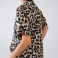 Relaxed Leopard Print Shirt With Rolled Cuffs