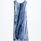 Relaxed maxi Tie dye Dress In Shades of Blue