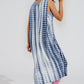 Relaxed maxi Tie dye Dress In Shades of Blue