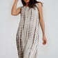 Relaxed maxi Tie dye Dress In Shades of khaki