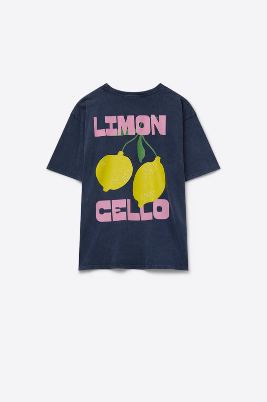 relaxed navy t-shirt with lemon print