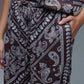 Relaxed Paisley Print Pants With Adjustable Drawstring in Brown