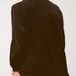 Relaxed satin long sleeve shirt in black