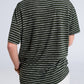 Relaxed Striped T-shirt With Crew Neckline In Khaki