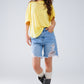 Relaxed Striped T-shirt With Crew Neckline In Yellow