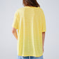 Relaxed Striped T-shirt With Crew Neckline In Yellow