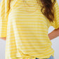 Relaxed Striped T-shirt With Crew Neckline In Yellow