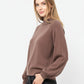 relaxed style brown jumper with balloon sleeves