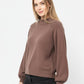 relaxed style brown jumper with balloon sleeves