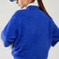 Relaxed sweater with french sleeve and crewneck in blue ink