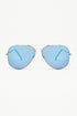 Q2 Retro Aviator Sunglasses  With Blue Smoke Lense and Golden Frame