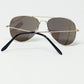 Retro Aviator Sunglasses  With Blue Smoke Lense and Golden Frame