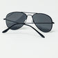 Retro Aviator SunglassesWith Smoke Lense in Black