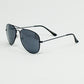 Retro Aviator SunglassesWith Smoke Lense in Black