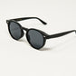 Q2 Retro Round Sunglasses With Smoke Black Lens in Black