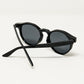 Retro Round Sunglasses With Smoke Black Lens in Black