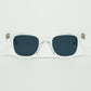 Q2 Retro Round Sunglasses With Smoke Black Lense and Transparent Frame