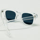 Retro Round Sunglasses With Smoke Black Lense and Transparent Frame