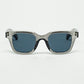 Q2 Retro Round Sunglasses With Smoke Black Lense and Transparent Gray Frame