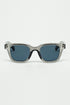 Q2 Retro Round Sunglasses With Smoke Black Lense and Transparent Gray Frame