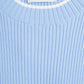 Ribbed Cap Sleve top in Blue with White Trim